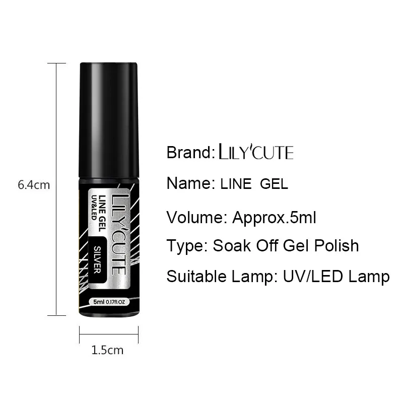 LILYCUTE Metallic Liner Gel Nail Polish 6