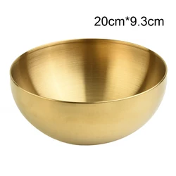 Elegant Gold Stainless Steel Multipurpose Kitchen Bowl Set - 20cm (Gold)