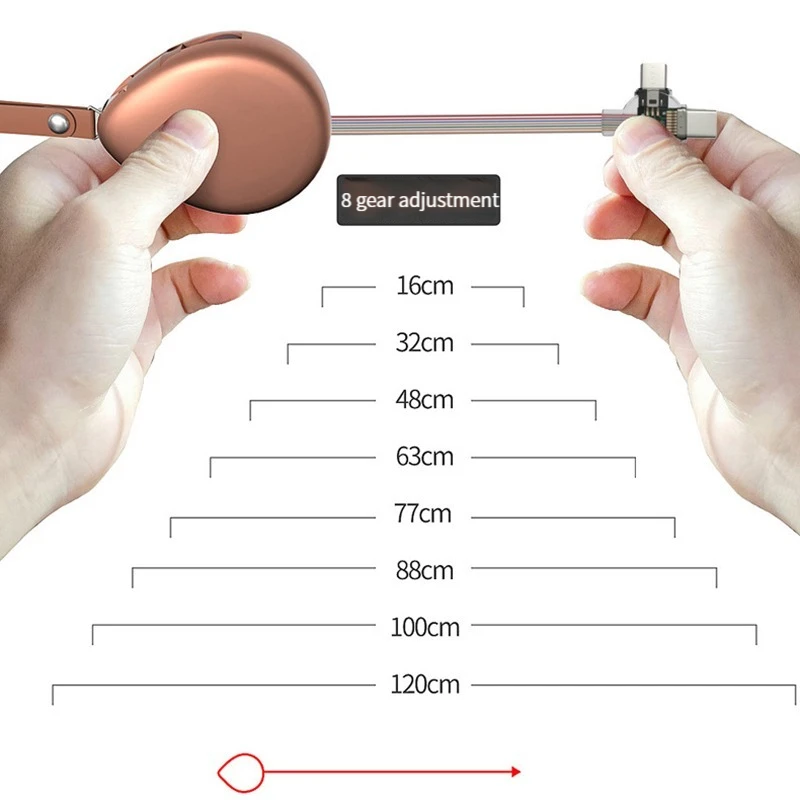 Versatile 6-in-1 Fast Charging Telescopic Cable - 120W, High-Quality Type-C USB Solution