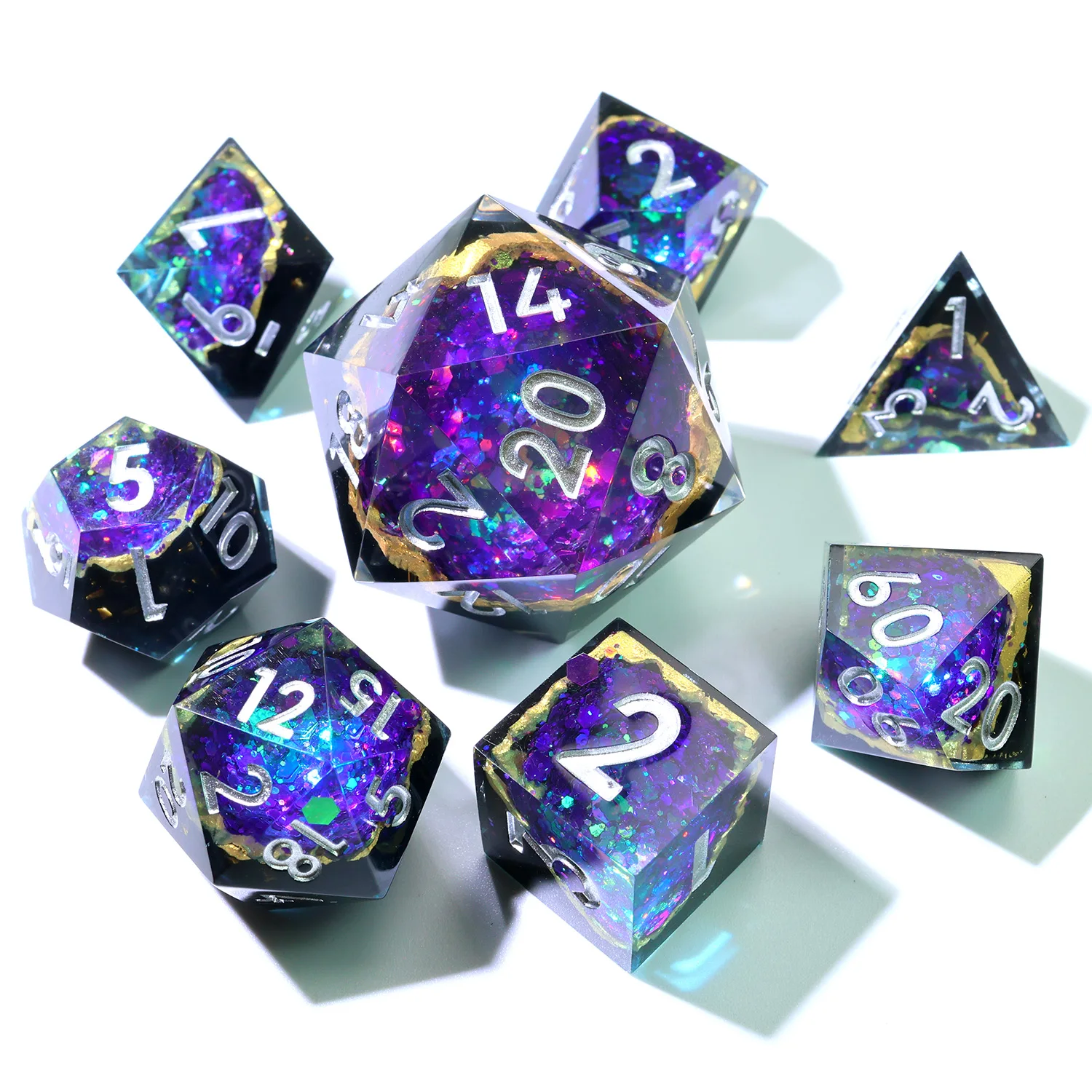 33MM D20 Dice Handmade Polychrome Geode Resin DND Gift Role Playing Table Game Board Games RPG D20 Dice-G2
