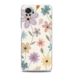 Daisy Graphic Printed Clear TPU Phone Case Cover for Genuine Leather (B7)