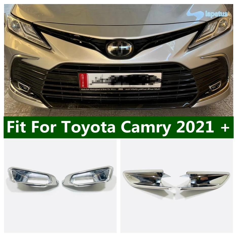 

Chrome Front Bumper Fog Lights Lamps Cover Trim Foglight Shade Protector Bezel Fit For Toyota Camry 2021 2022 Car Accessories
