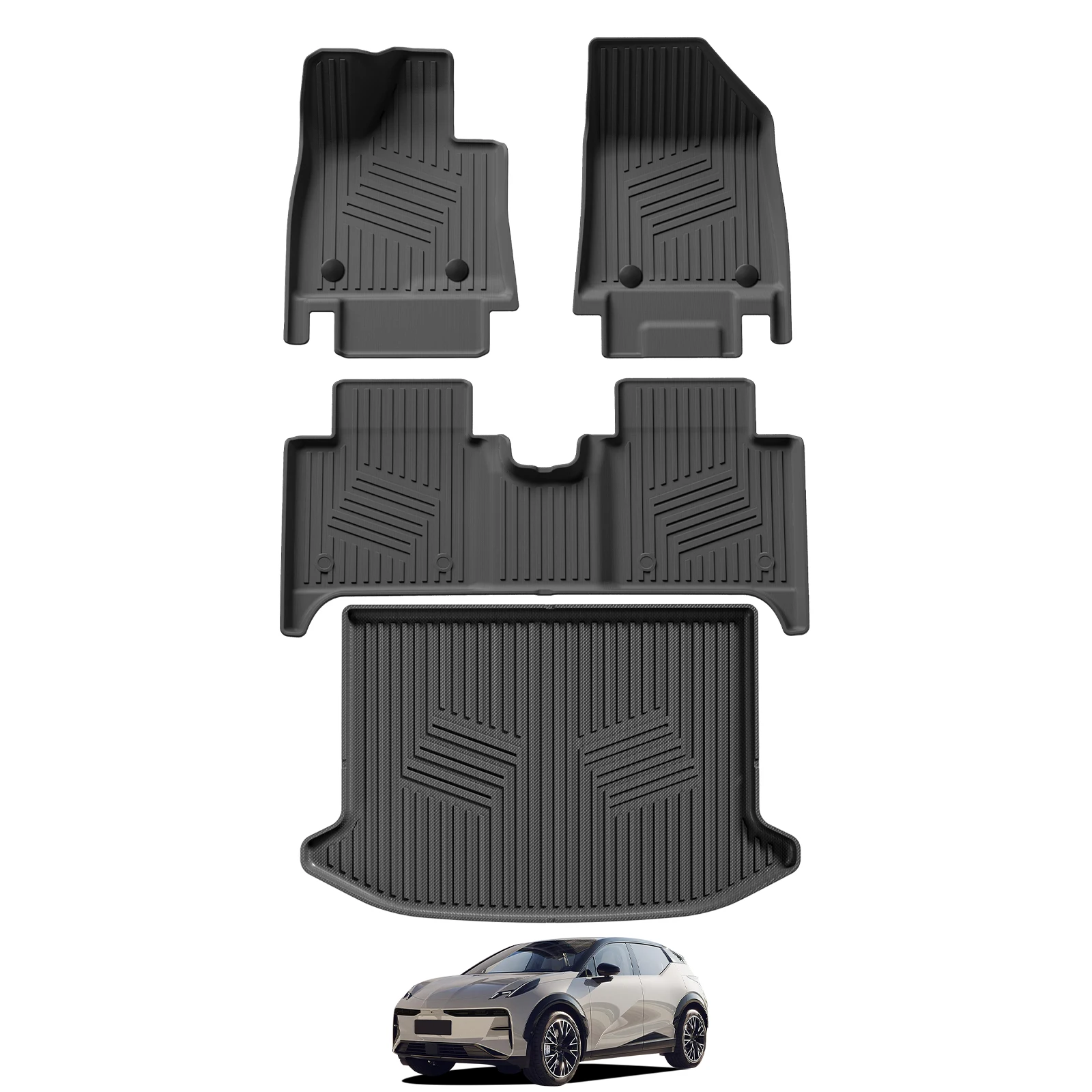 Car Mats Accessories Foot Mats Cargo Liner Trunk/Backrest For 5 Seats ZEEKR X TPE