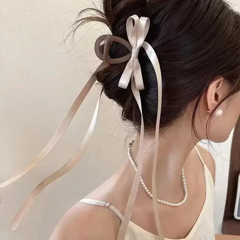 Spring and Summer Ribbon Bow Girl's Hair Clip Girl Pan Hair Shark Clip Accessories hair clip