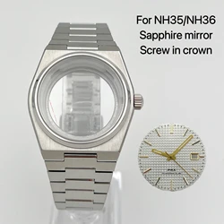 Elegant Silver Watch Case with Multi-Color Dial & Hands for 31.8  nh35 nh36 (Oblique10)