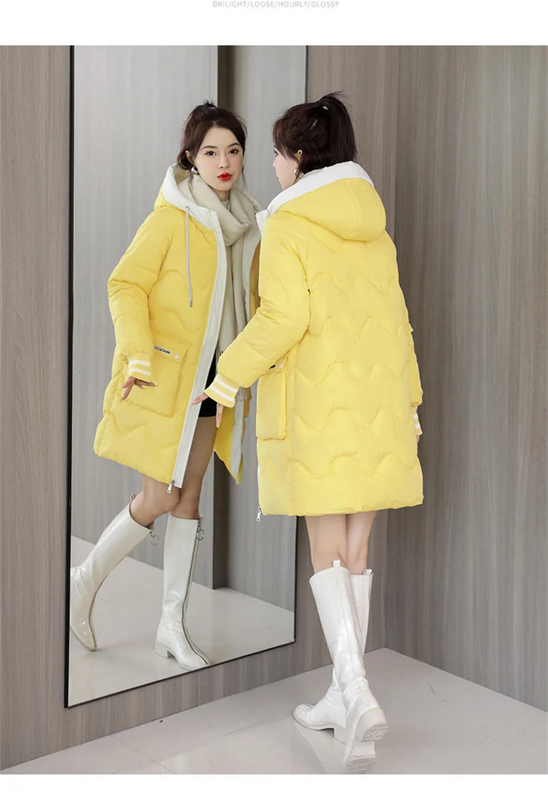 novo casaco de inverno feminino parkas com capuz casaco de inverno quente casaco de algodão acolchoado jaqueta prova de vento casual estudante casaco