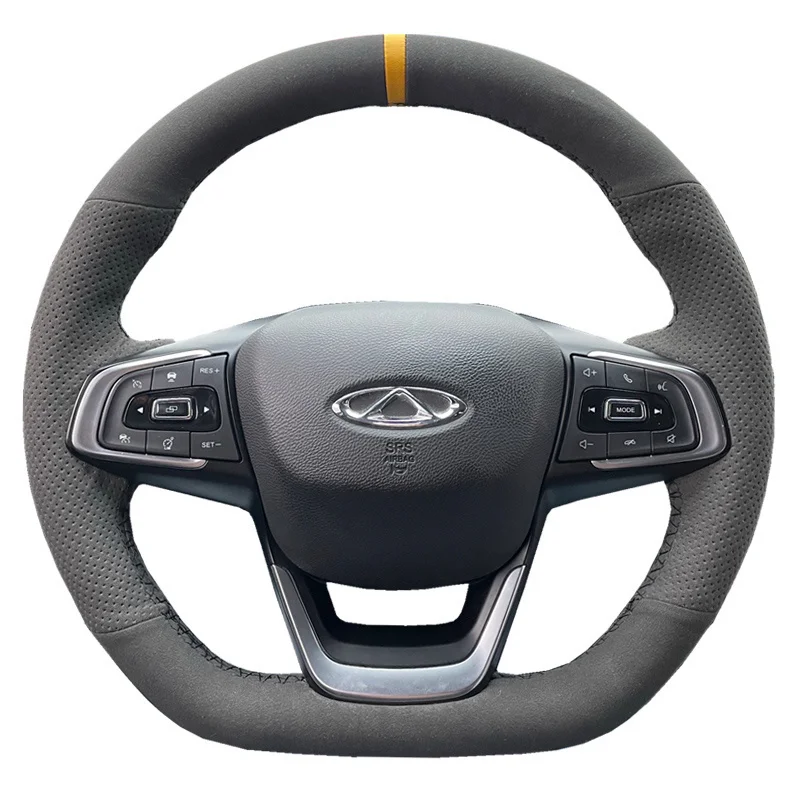

For CHERY Tiggo 8pro OMODA ARRIZO 5 Tiggo 7 plus Custom suede hand sewn steering wheel cover is non-slip and breathable