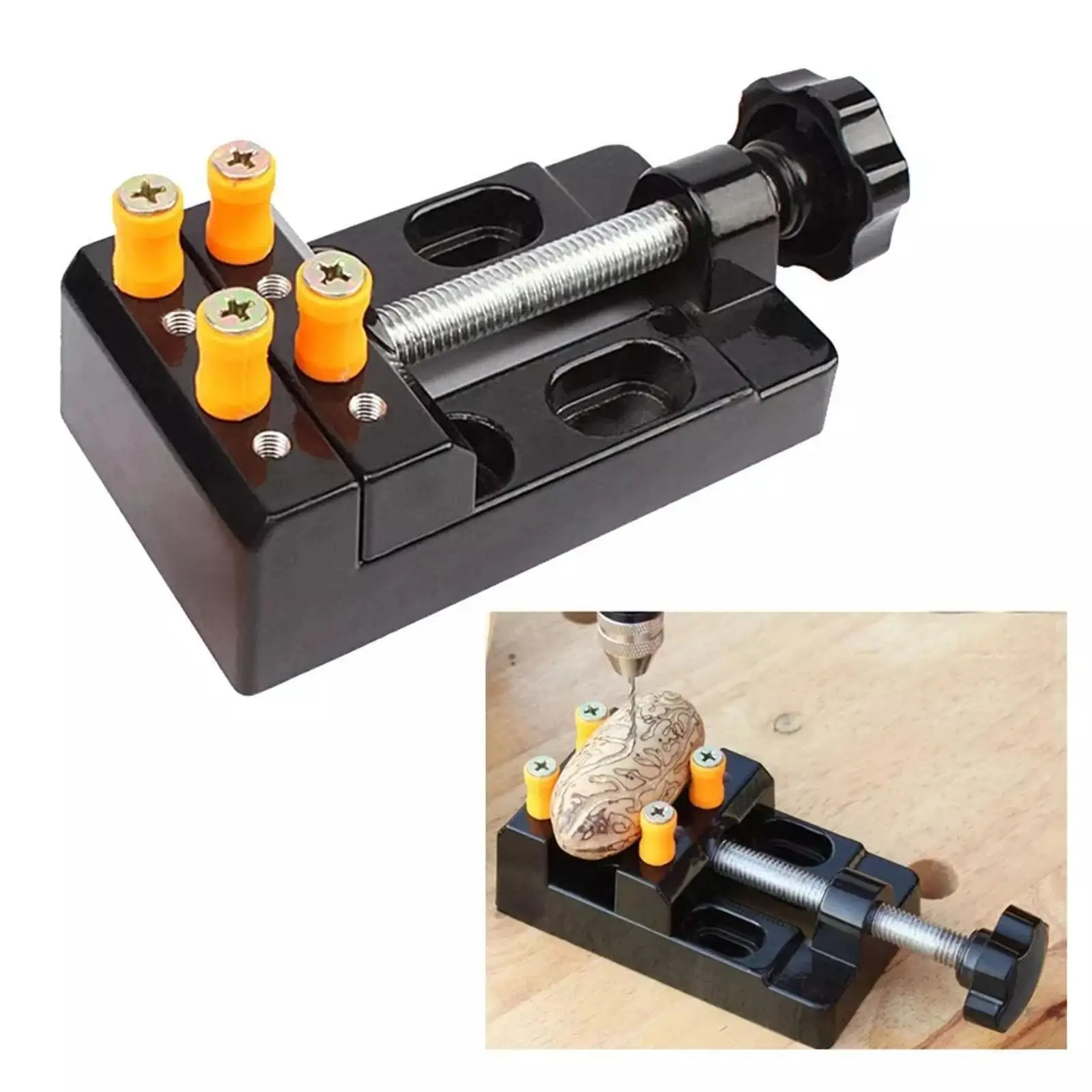 

Mini Bench Clamp Flat Table Vice Adjustable Drill Press Vice for DIY Jewelry Walnut Nuclear Drilling Carving Watch Repair Tool
