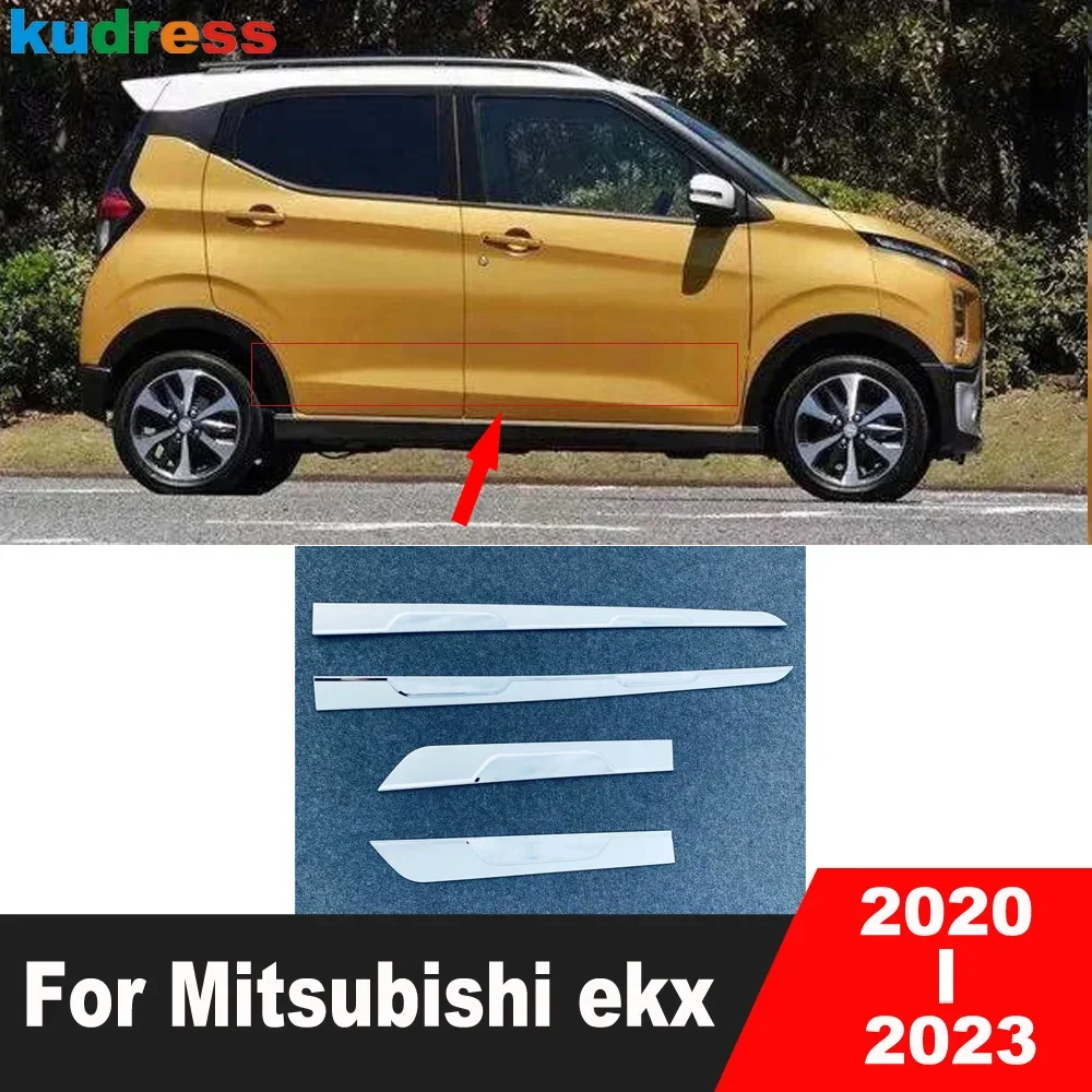 

For Mitsubishi EKX 2020 2021 2022 2023 Chrome Side Door Body Trim Door Line Panel Streamer Molding Garnish Strip Car Accessories