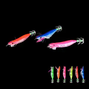 Cheap Saltwater 3D Shrimp Fishing Lure Luminous Prawn Flick Bait Squid Jig  Hook Tackle