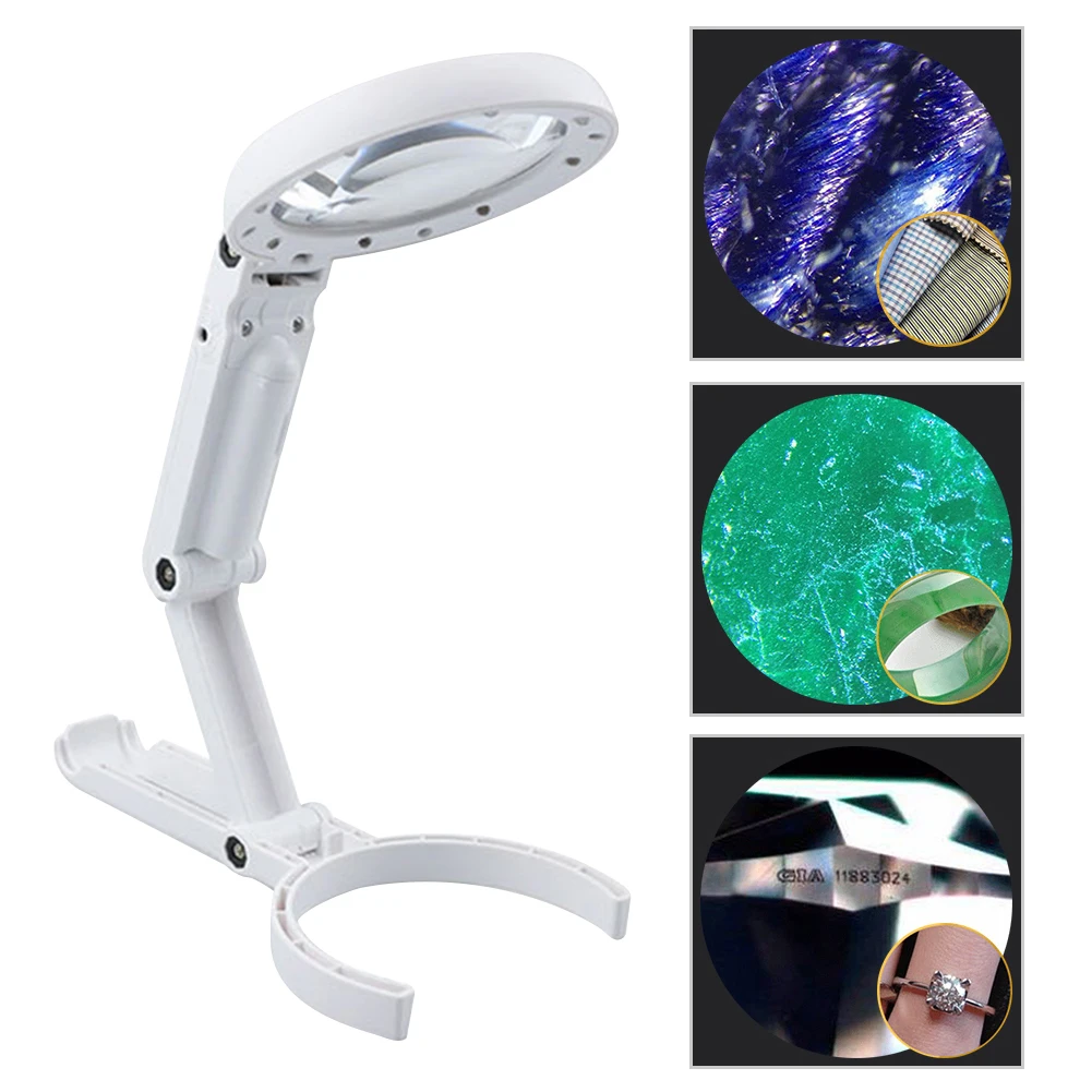 11X LED Magnifier Lamp with Foldable Design