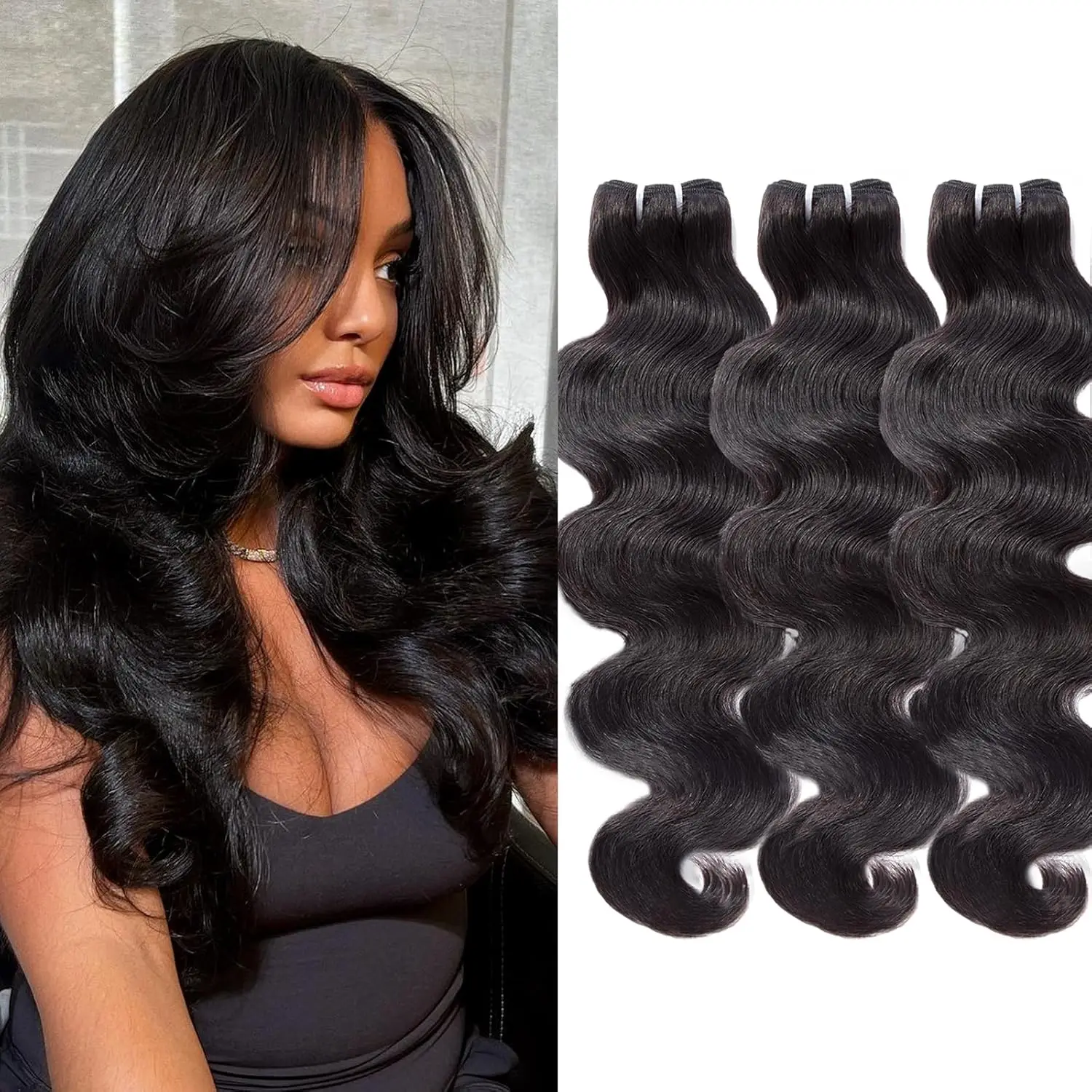 Body Wave 3 Bundles Deals Human Hair 100% Unprocessed 20 22 24 Inch Natural Wave Wavy Human Hair Extensions Weave