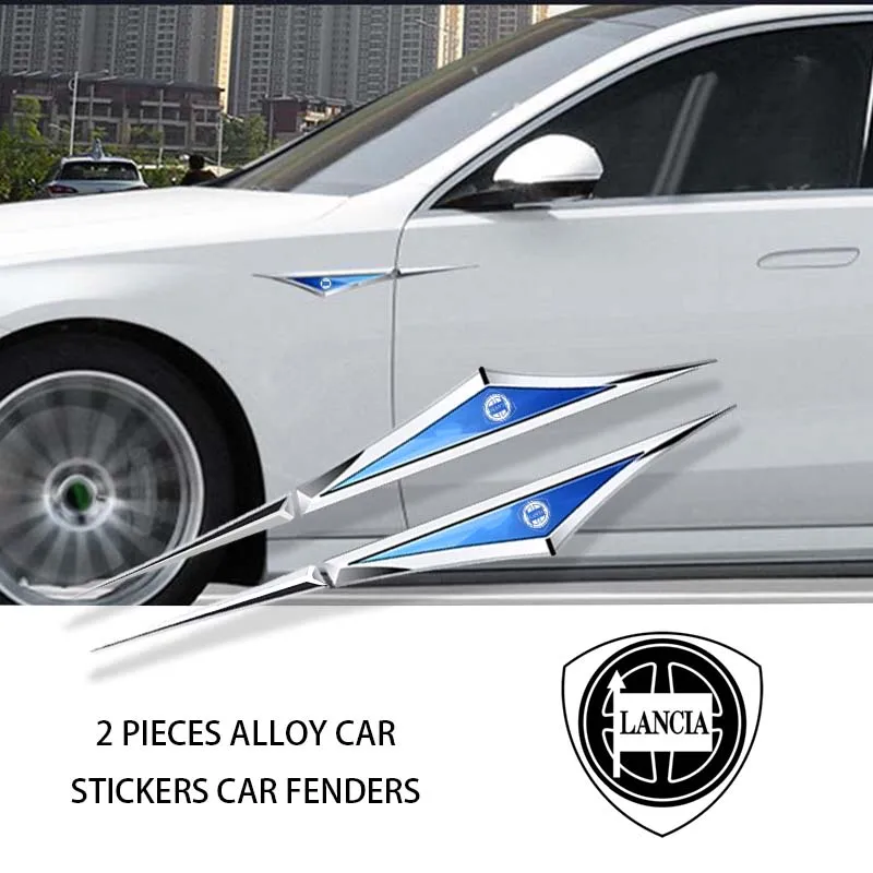 

2pcs/Car Body Metal Sticker Car Fender Side Blade Badge For Lancia Ypsilon Delta Musa Nera Thema STRATOS Y Phedra