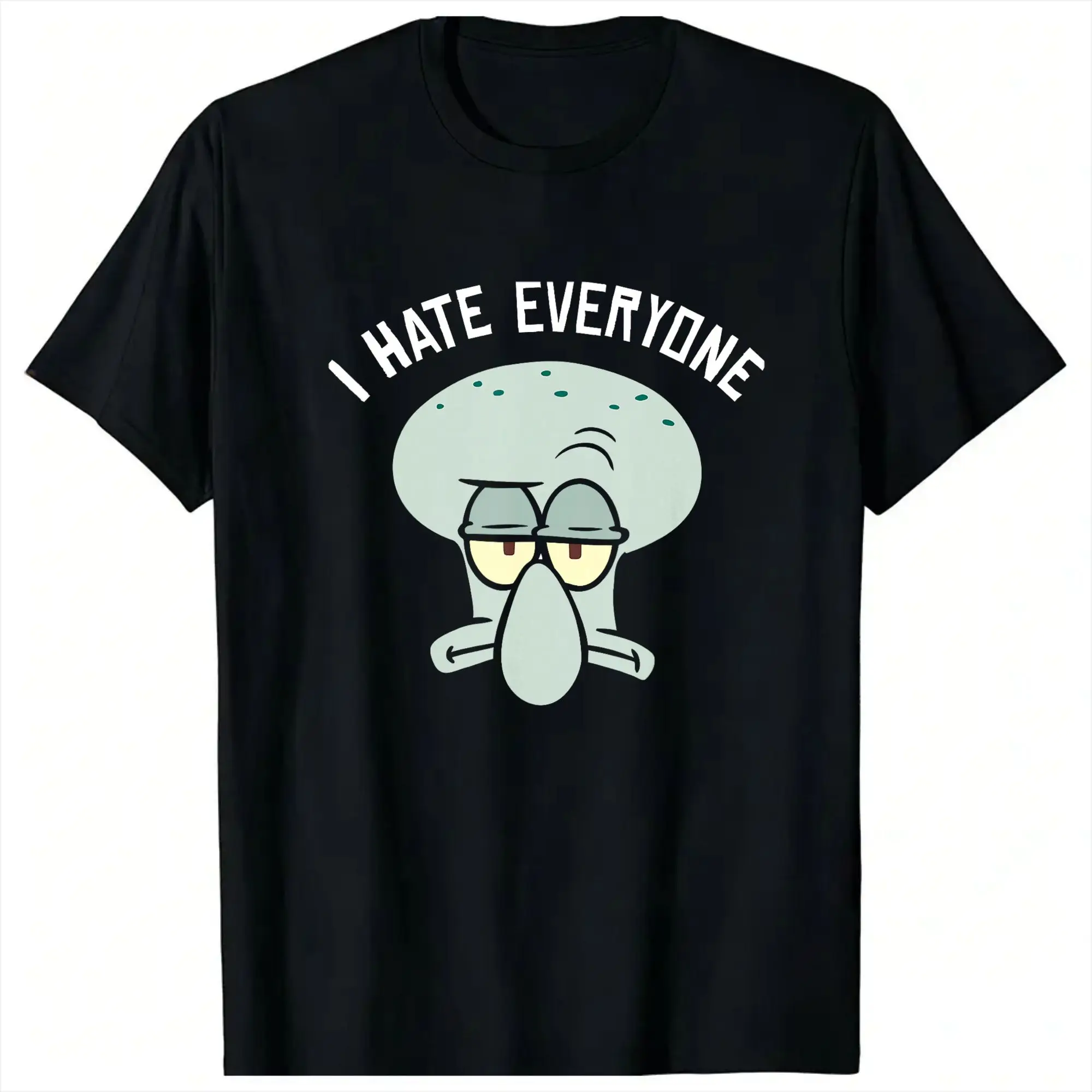 Spongebobs Squidward I Hate Everyone Herren-T-Shirts, Sommer-T-Shirt mit O-Ausschnitt, Hipster-T-Shirt-Design, übergroße Oberteile