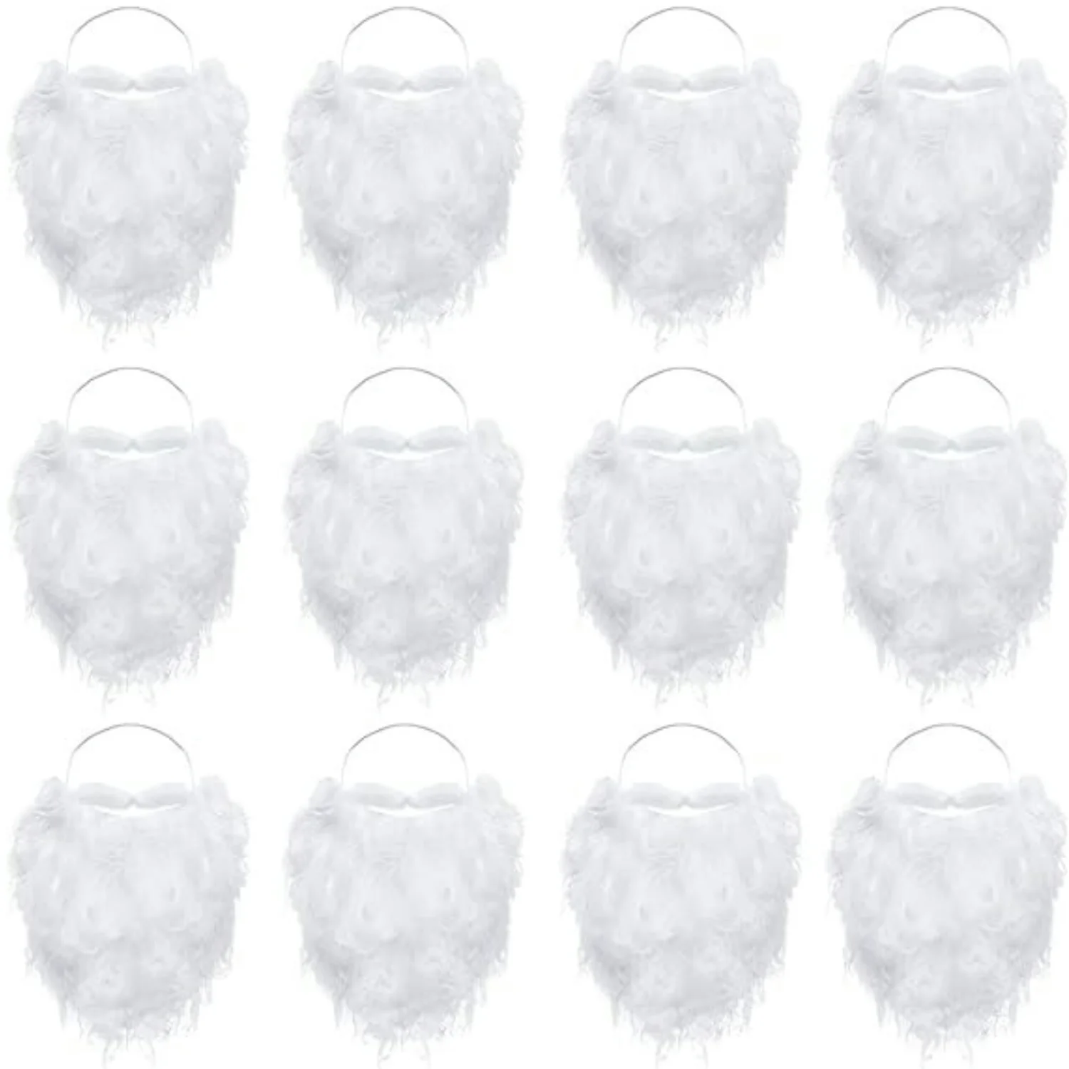 Funny Santa Beard White Fake Beard Christmas Santa Claus Costume for Teens Adults Disguise on Christmas Party Accessories
