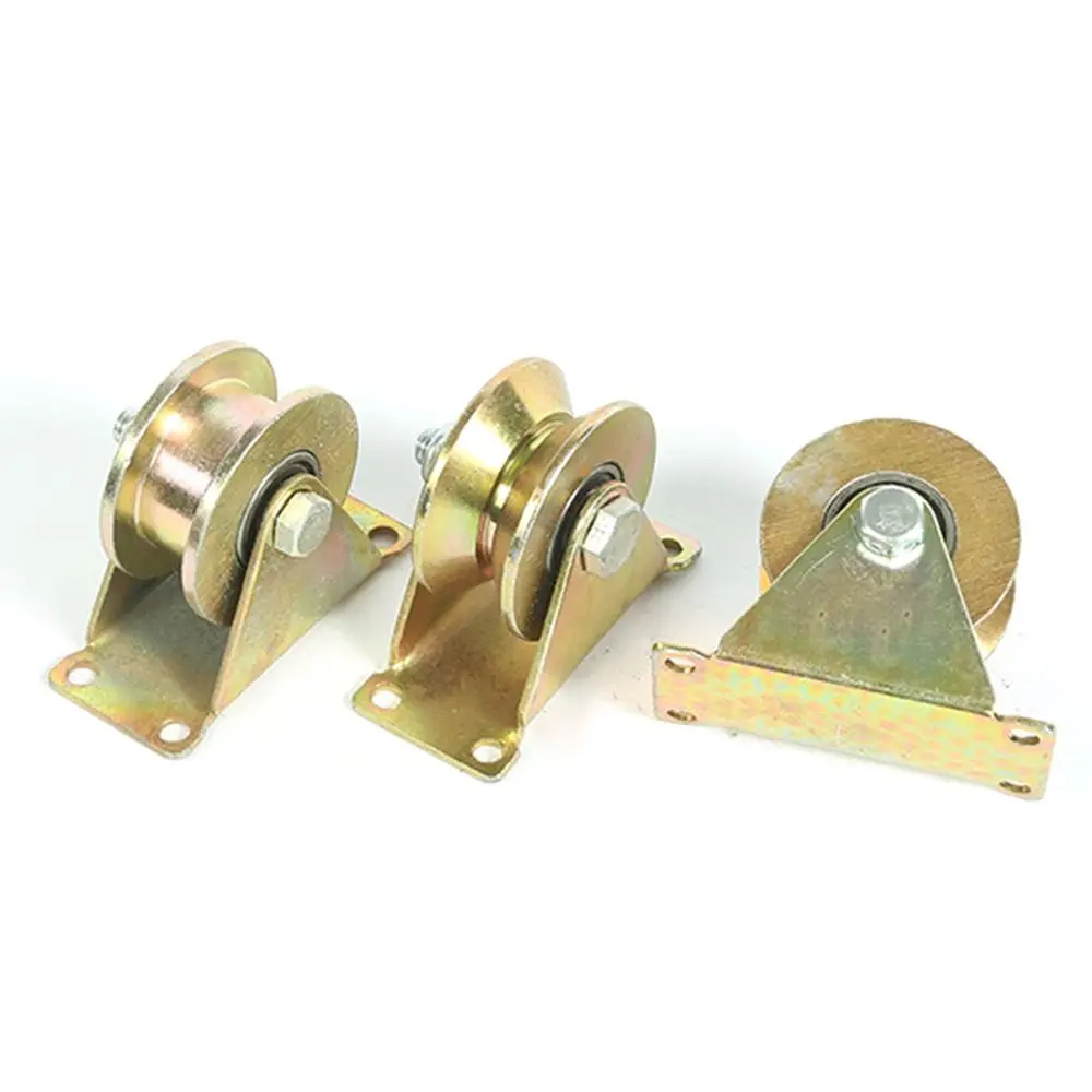 Sliding door roller 1Pcs Track Wheel Bearing Pulley Stainless Steel U/V/H Shaped Sliding Door Rollers Plating Color Home Hardware Rigid Caster