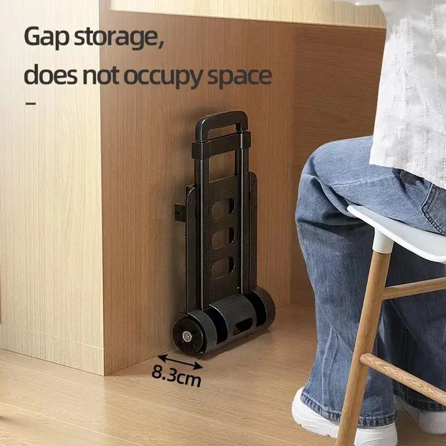 Összecsukható Kézi Teherautó Nagy Teherbírású Poggyászkocsi Segédprogram Dolly Platformkocsi 2 Kerékkel 1 Elasztikus Kötelek Az Utazás Mozgó Vásárláshoz - Image 3