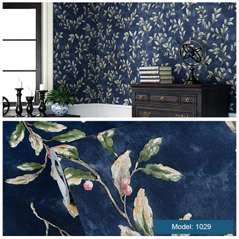 Papier Peint Vinyle Shabby Chic Fleurs 450x315 Cm XXL Moderne Décoration Murale Muraux Tapisserie Salon Chambre à Coucher Bureau Couloir Hôtel Spa