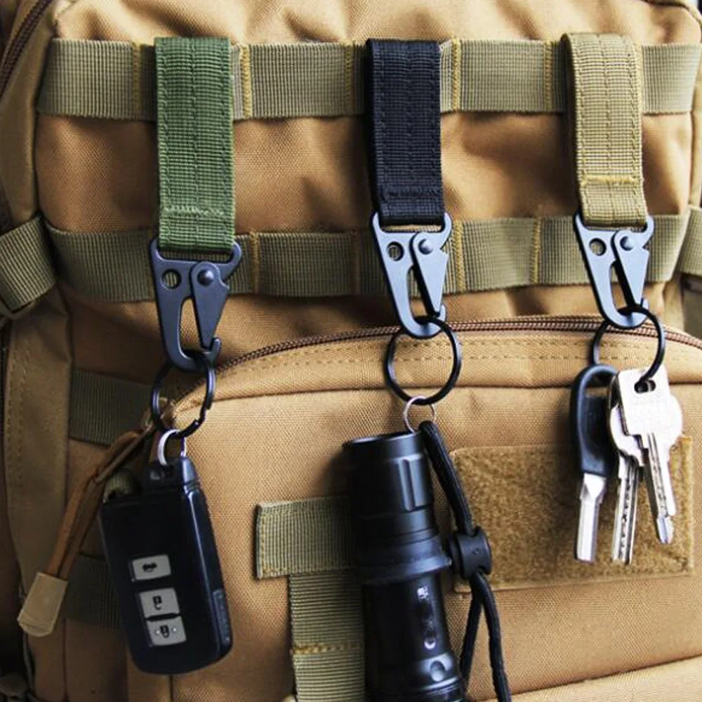 

High Strength Nylon Key Hook Military Webbing Buckle Hanging System Belt Buckle Hanging Camping Metal Accessories