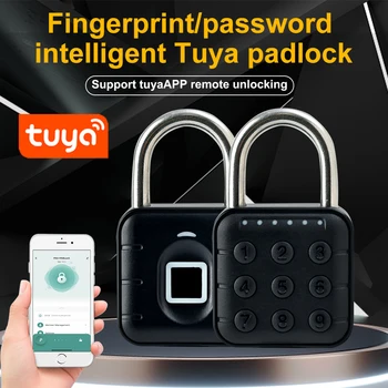 Tuya App Fingerprint Padlock Waterproof Cabinet Locker Dormitory Anti Theft Pad lock Recharge Keyless Electronic Digicode Lock 1