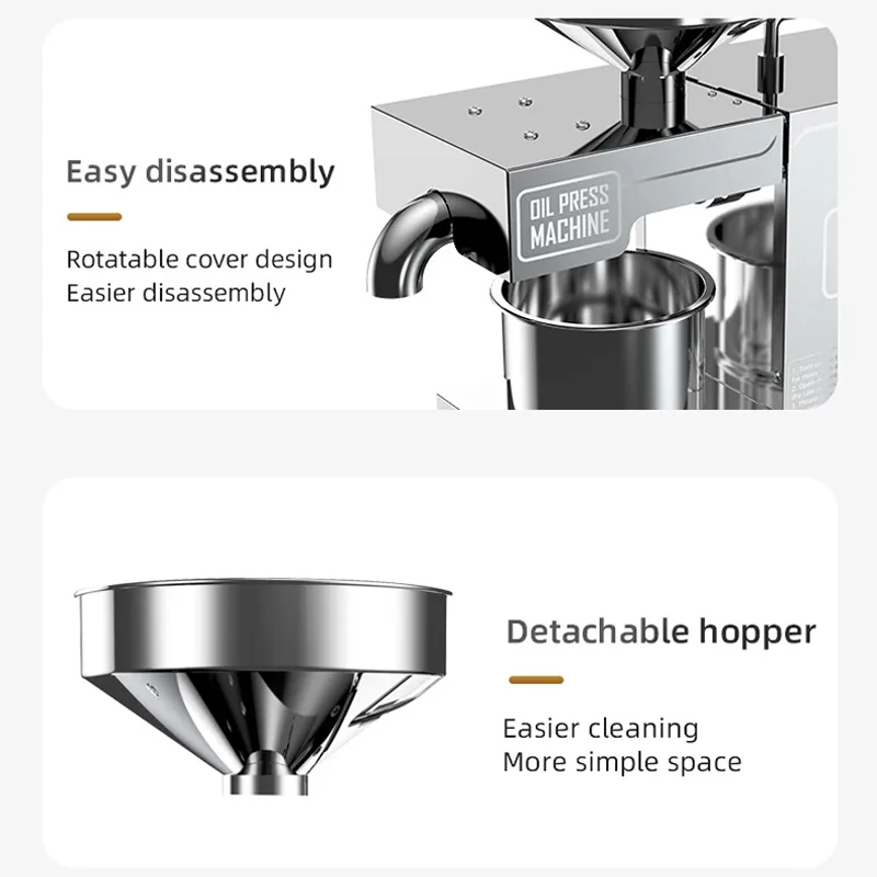 Household Small Oil Press Machine Seed Oil Extractor Rapeseed Peanut Olive Vegetable Oil Press Cold Hot Press Oil Making Machine 6