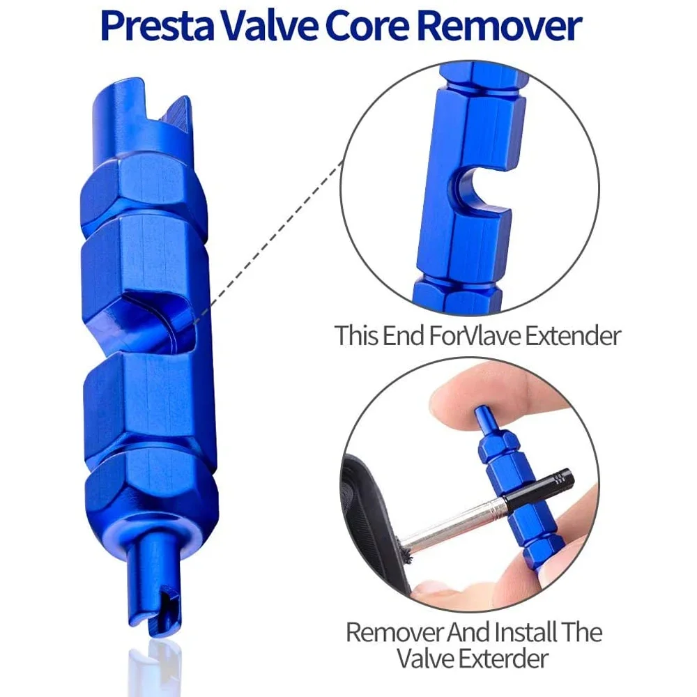 Premium Bike Valve Core Remover Tool for Schrader and Presta, Tire