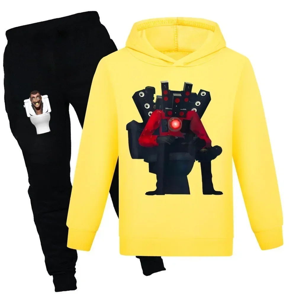 Műkődés SKIBIDI Ruha ruhák gyerekeknek hoody Lezser sweatshirts+pants 2db állítsa lányok sportwear Kisded fiúknak Felsőruha children's Öltözés