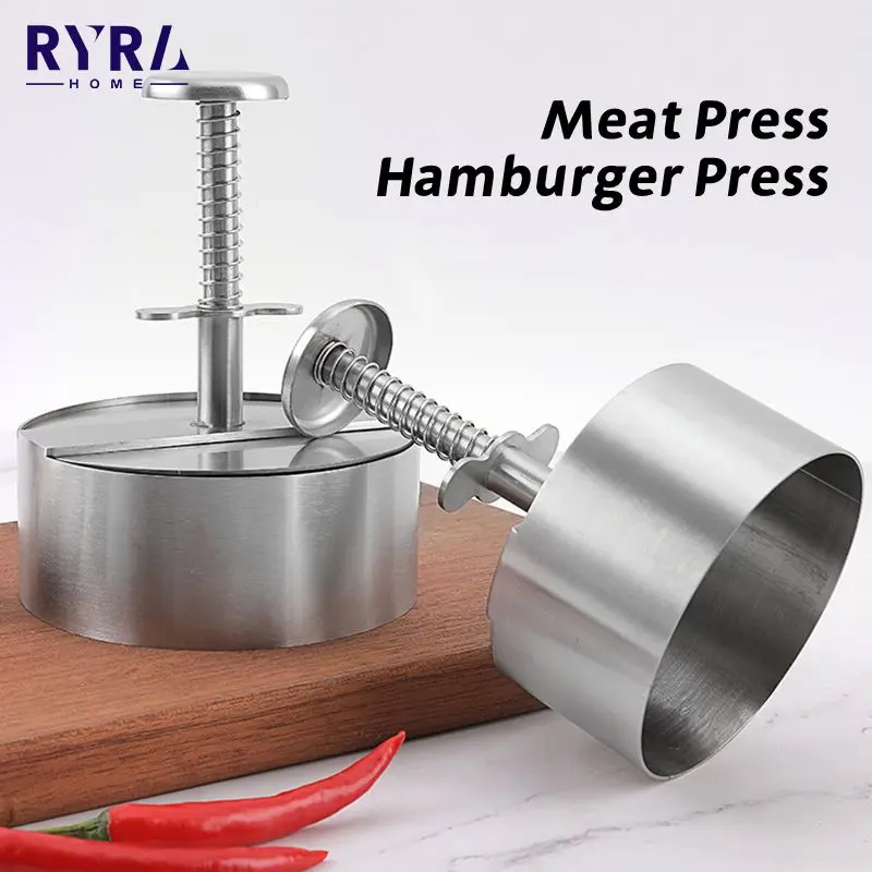 Round Shape Hamburger Press Manual Burger Patty Maker Non-Stick Mold For Making Meat Patties Thin Burgers Kitchen Accessories