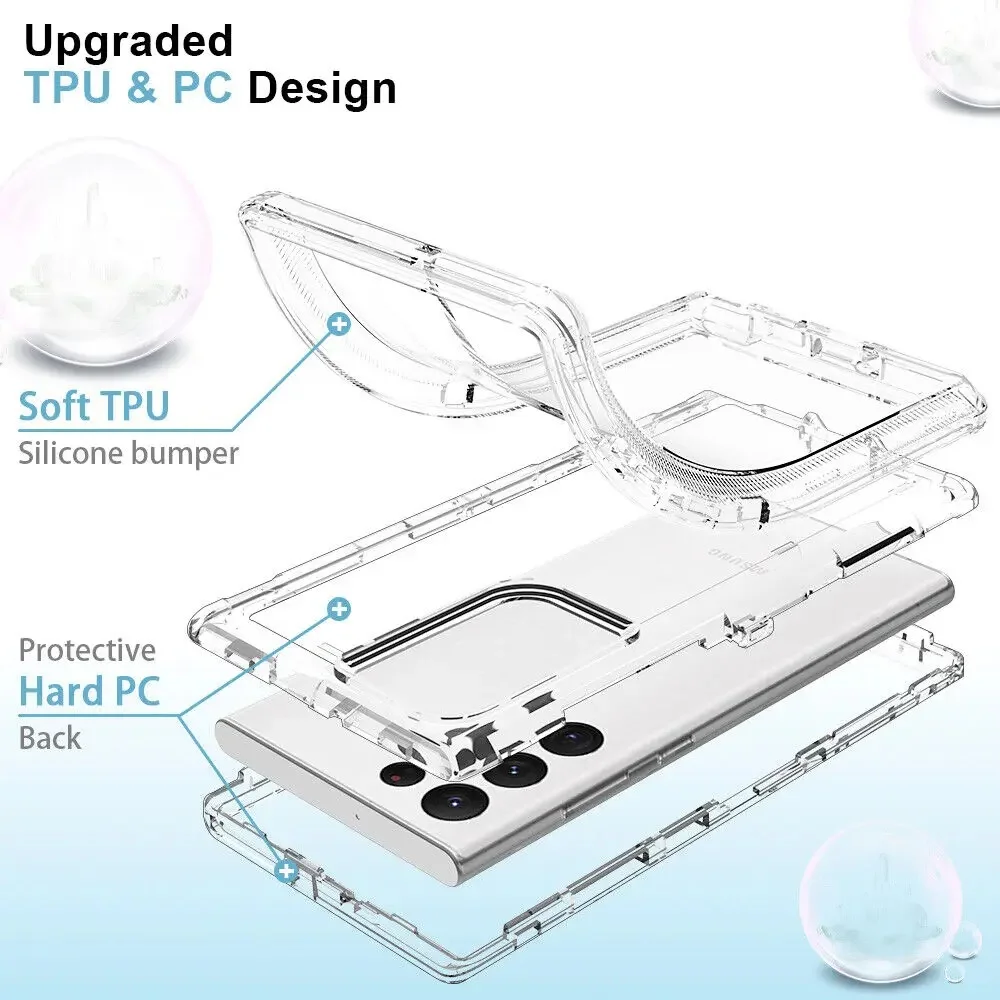 3-in-1 Military-Grade Shockproof Clear Phone Case