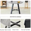 Round Dining Table Set for 4, Round Kitchen Dining Table and Chairs Set for 4,42" Modern Dining Room Table Set for 4 6