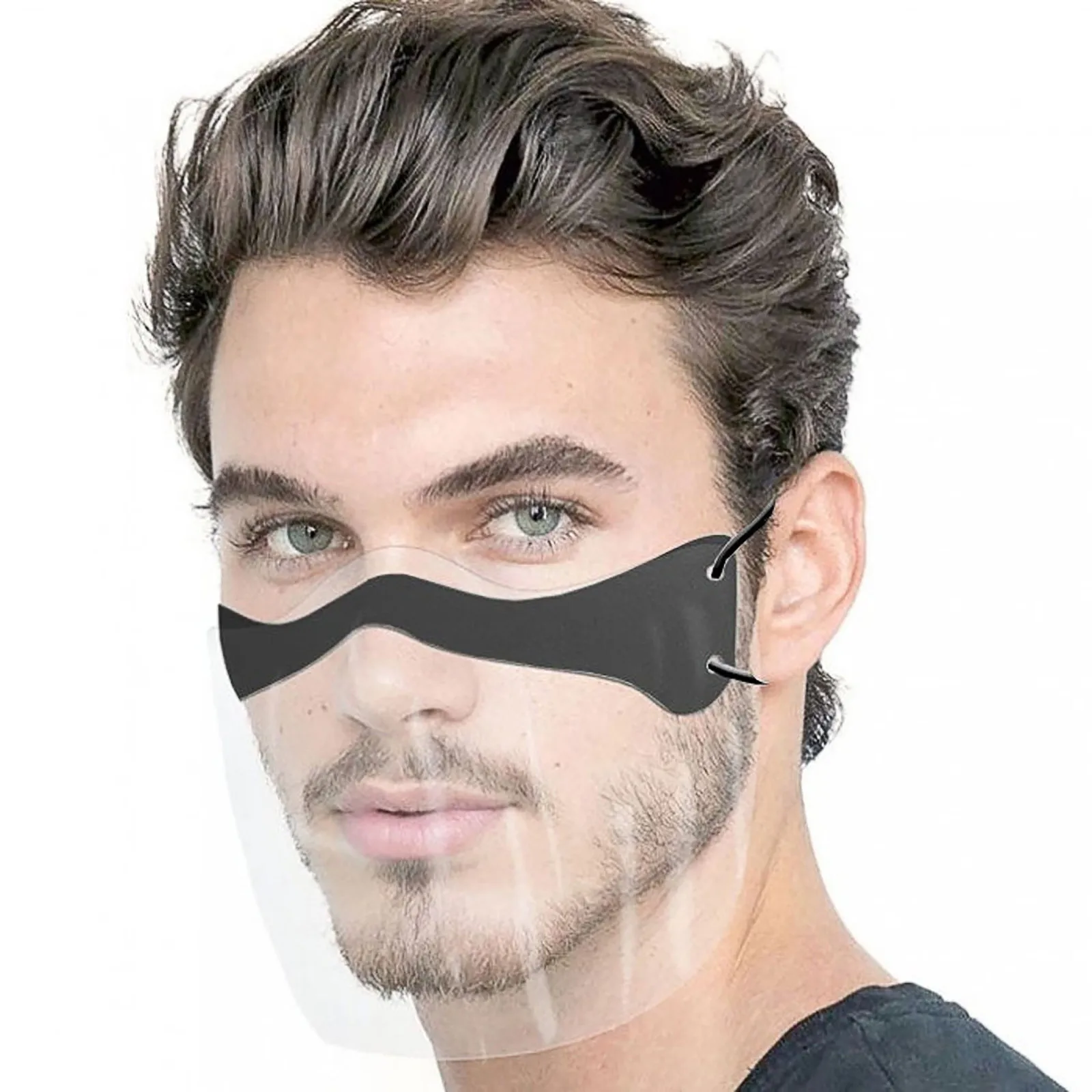 Durable Mask Face Combine Plastic Reusable Clear Face Mask Shield Outdoor Dust-Proof Protective Reusable