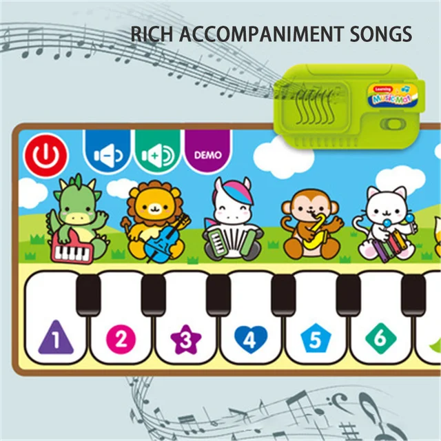 Kids Music Mat Floor Piano Keyboard Mat Baby Music Blanket Touch Play Mat Early Educational Toys for3 4 5 6 Years Old Girls Boys 5