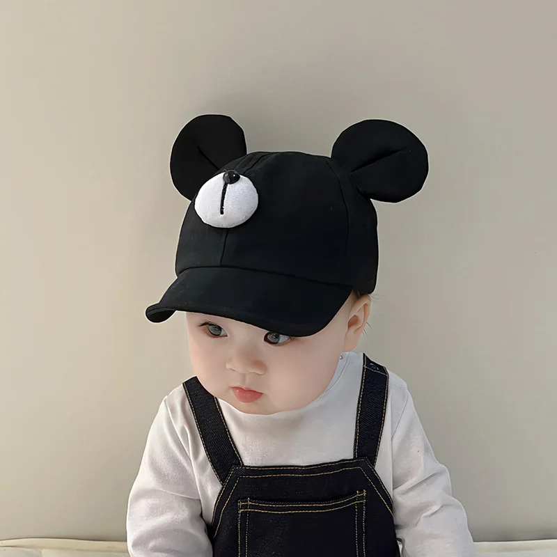 Korean Baby Cap Big Ears Infant Boys Girls Baseball Cap Soft Eaves Cotton Toddler Kids Peaked Hat Solid Color Sun Hats baseball cap baby hat kids sun hat
