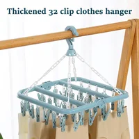 Sock Drying Rack with 32 ClipsMulti Clip Drying Rack Home Balcony Folding Underwear Clip Drying Rack Accessories 1