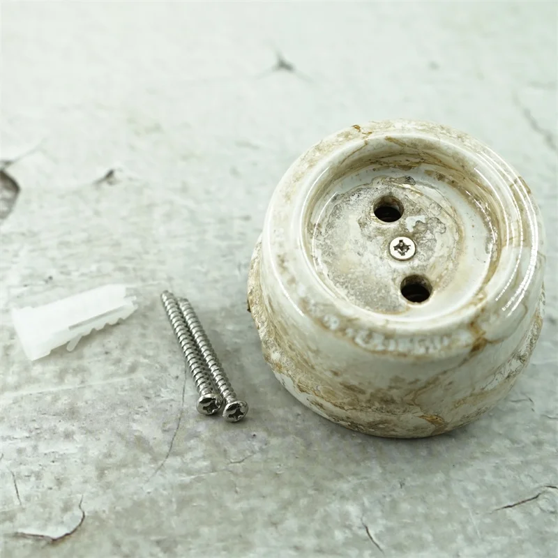 Germany Retro Vintage Ceramic Porcelain Surface Mounting Electrical Wall Socket Without Earthing