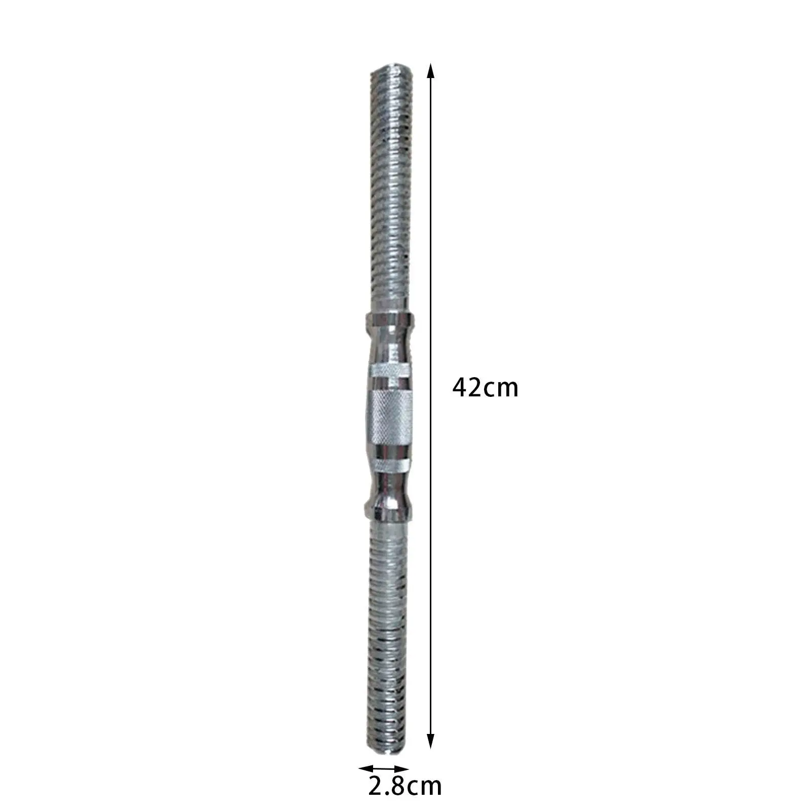 Dumbbell Bar Threaded Single Durable Nonslip Knurled Grip Barbell Handle Barbell