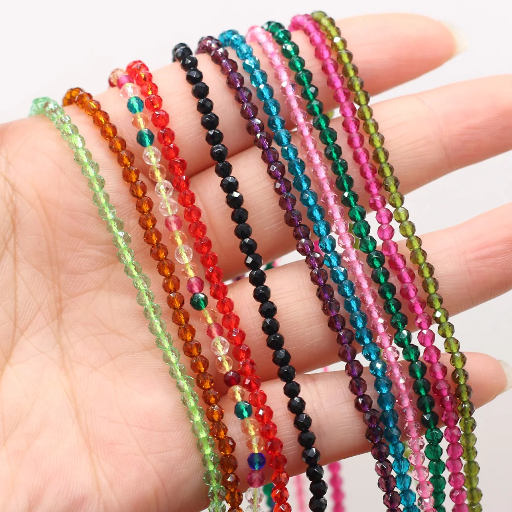 Crystal beads 125 Pieces Spinel Beads Crystal Beads Loose DIY Jewelry Making Bracelet Necklace Accessories 3mm Length 38cm