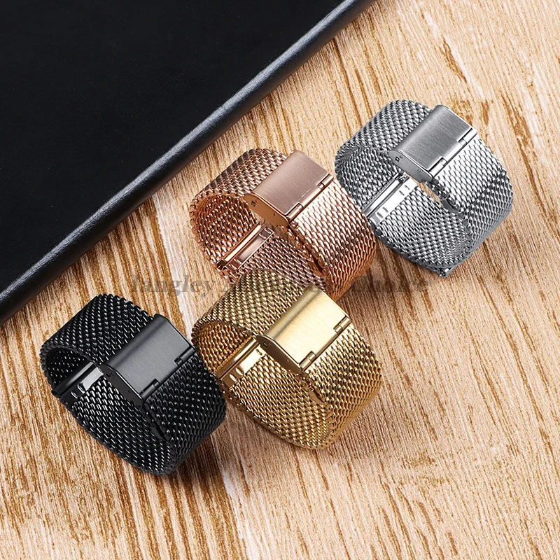 Sleek Milanese Mesh Stainless Steel Watch Band Bracelet - Multiple Sizes Available