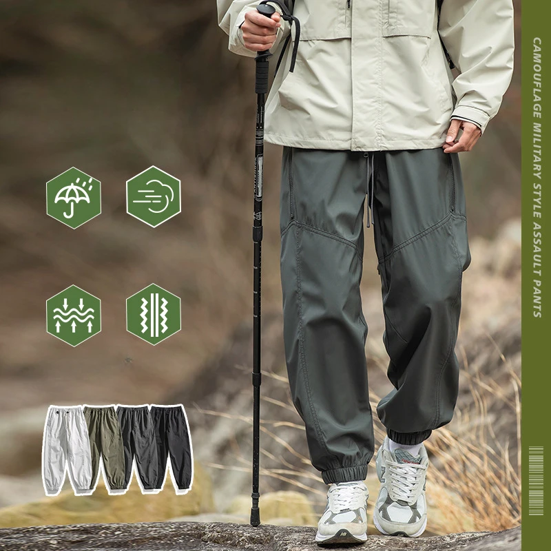 Trendy American Mountain Outdoor Functional Work Pants for Men's Spring New Three Defense Feet Charging Casual Pants