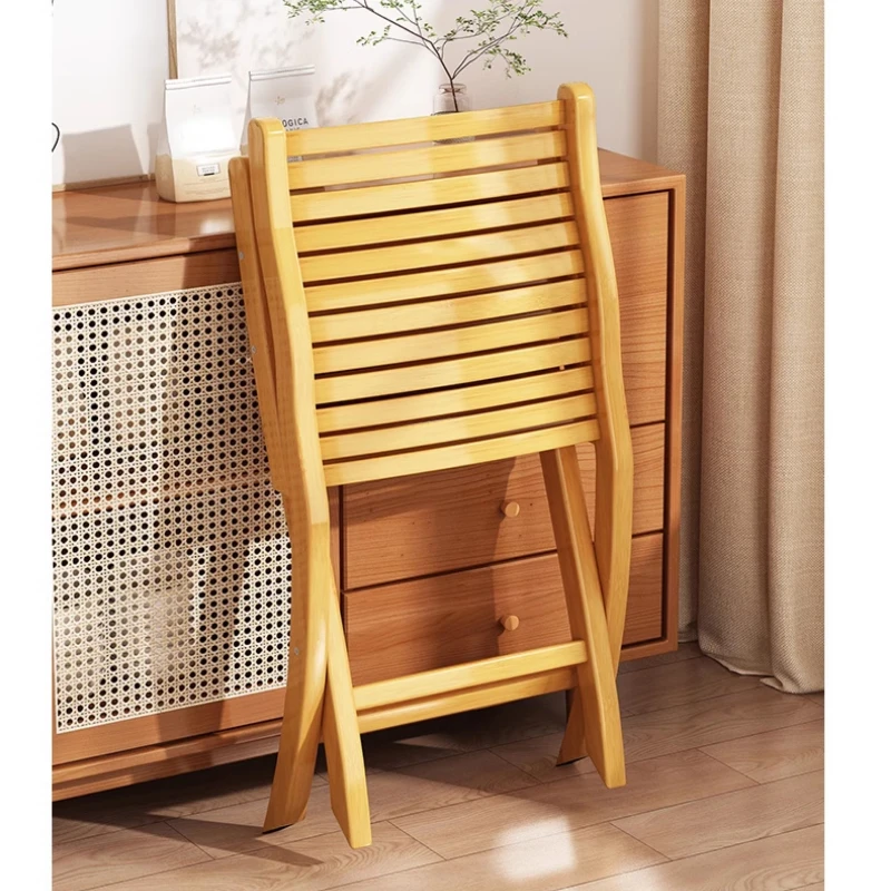 Bamboo Folding Armchair Lightweight Portable Chair for Fishing Space-Saving Wooden Seat for Home or Outdoor Activities Practical