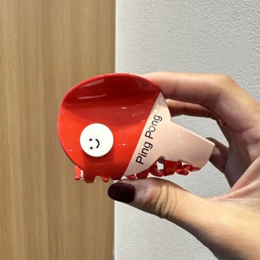 Cute Sweet Table Tennis Racket Hairpin Small Fairy Hair Claw Clip Non-Slip Cartoon Badminton Hairpin Women Decoration