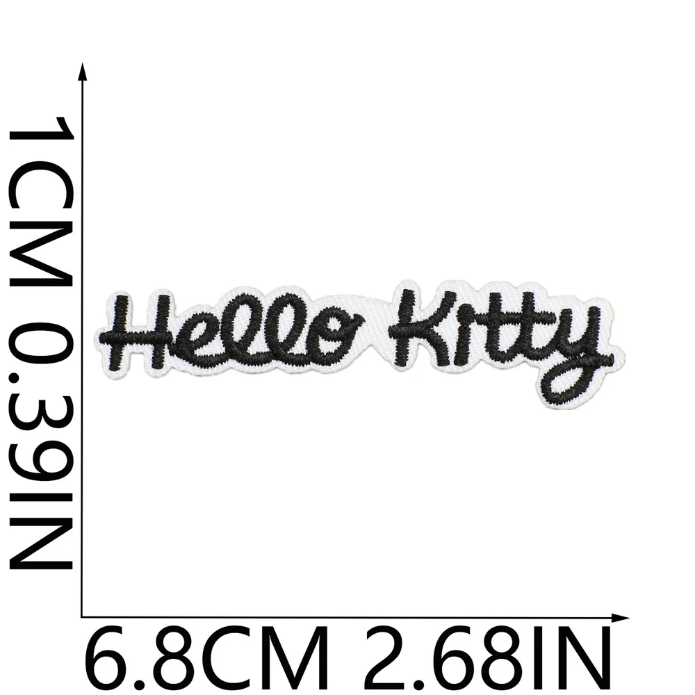 귀여운 헬로키티 패치 자수 아이언온 의류 청바지 장식 아플리케 바느질 의류 수선용