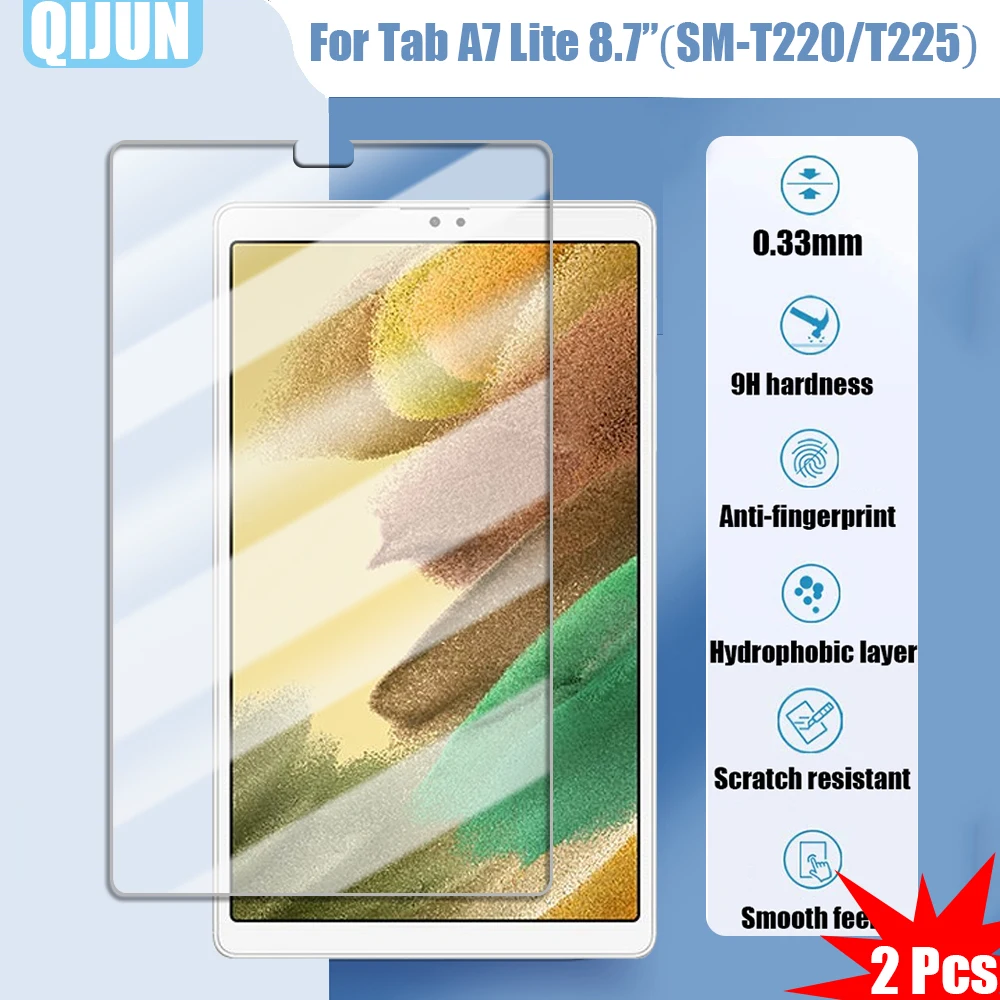 

Tablet Tempered glass film For Samsung Galaxy Tab A7 Lite 8.7” Explosion proof and scratch resistant waterpro 2 Pcs SM-T220 T225