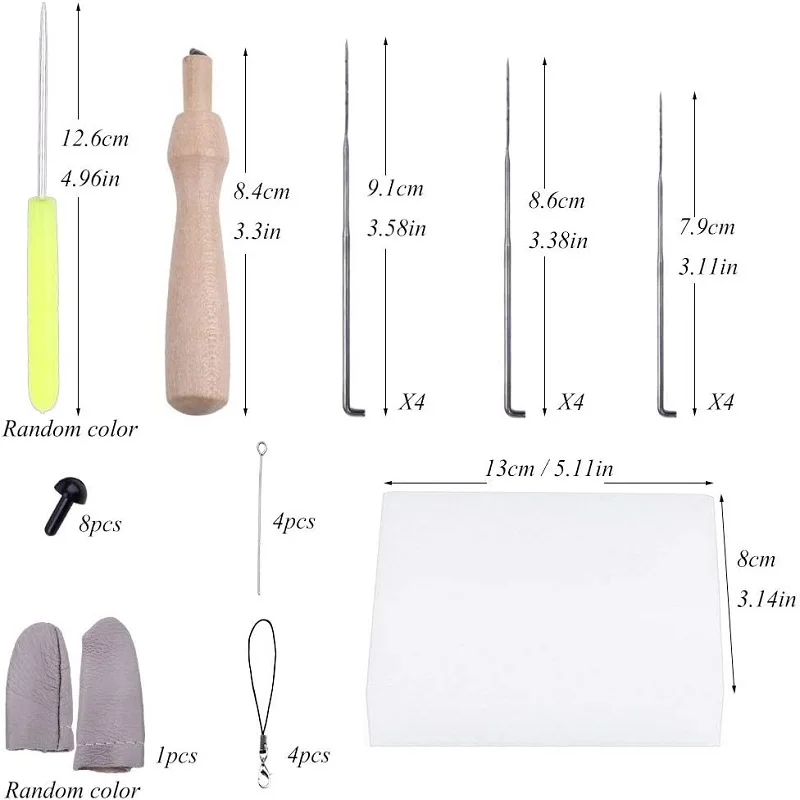 BUDDUR Animal Wool Felting Kit With Colorful Wool Yarn And Needles For Fabric Weaving DIY Non-finished Materials Package