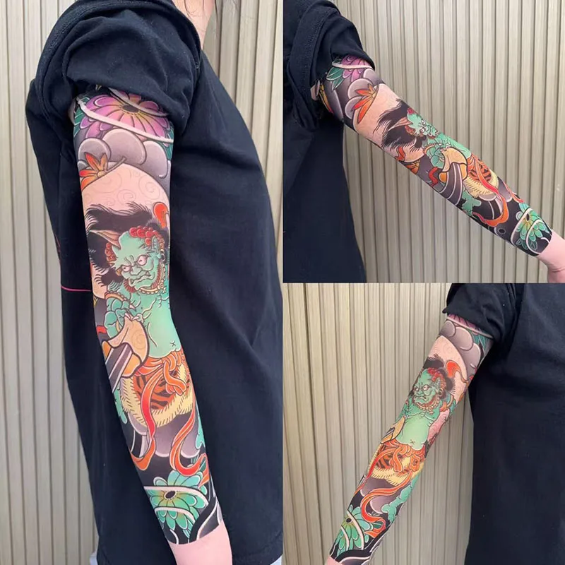 mangas de brazo de tatuaje de estilo japonés, puños con protección uv, puños extraíbles, mangas para hombres y mujeres, accesorios de moda para fiesta de cosplay Mangas de brazo de tatuaje de estilo japonés, puños con protección Uv, puños extraíbles, mangas para hombres y mujeres, accesorios de moda para fiesta de Cosplay 4