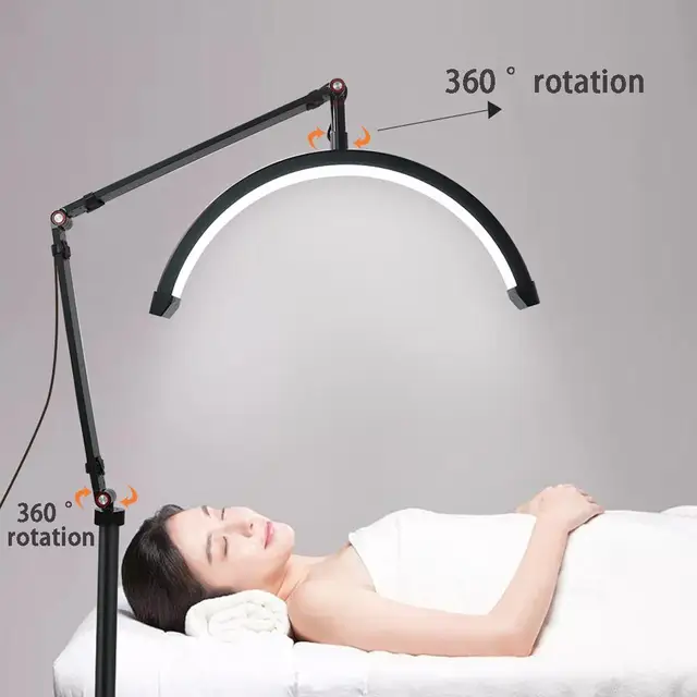 Lampe d'extension de cils LED demi-lune avec clip pour téléphone