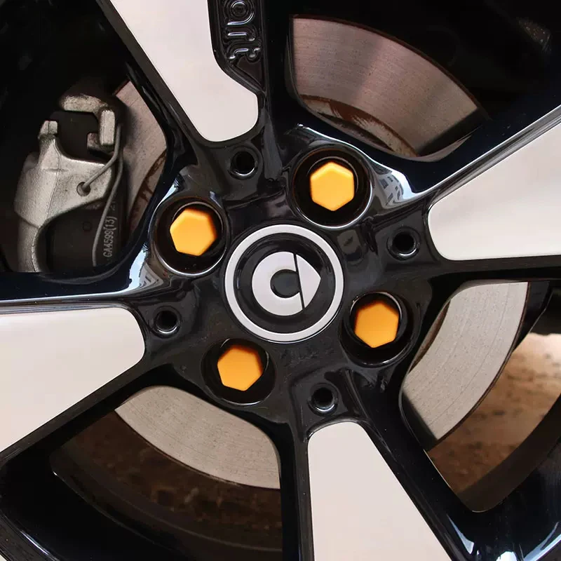Car Wheel Nut Caps Protection Anti-Rust Auto Hub Car Tire Screw Cap Nut Bolt Covers 20Pcs For Smart Fortwo Forfour 453 2015 -