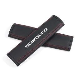Luxury Nappa Leather Car Seat Belt Shoulder Covers (Black)