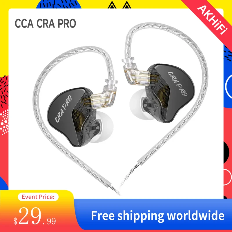 

CCA CRA Pro HIFI Earphones DLC Diamond Diaphragm Dynamic Earbuds with Replaceable Headphone Cables Sports Music Earphones CRAPRO