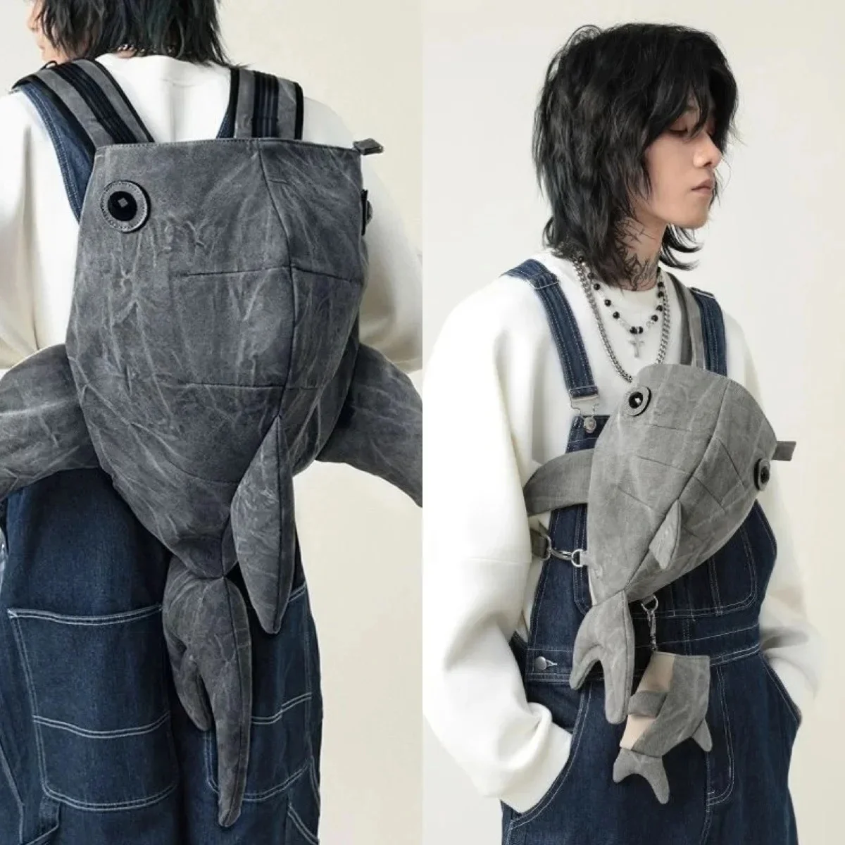 Whale Shark Shape Backpack Cartoon Personalized Animal Travel Bag Fashion Large Capacity Durable Knapsack Student Schoolbag